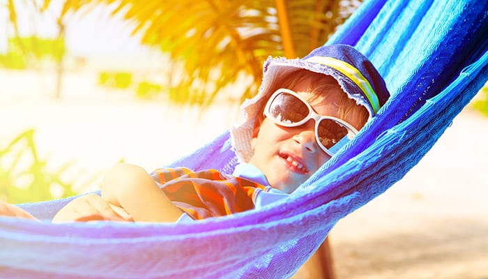 Little Boy Relaxing On Vacation